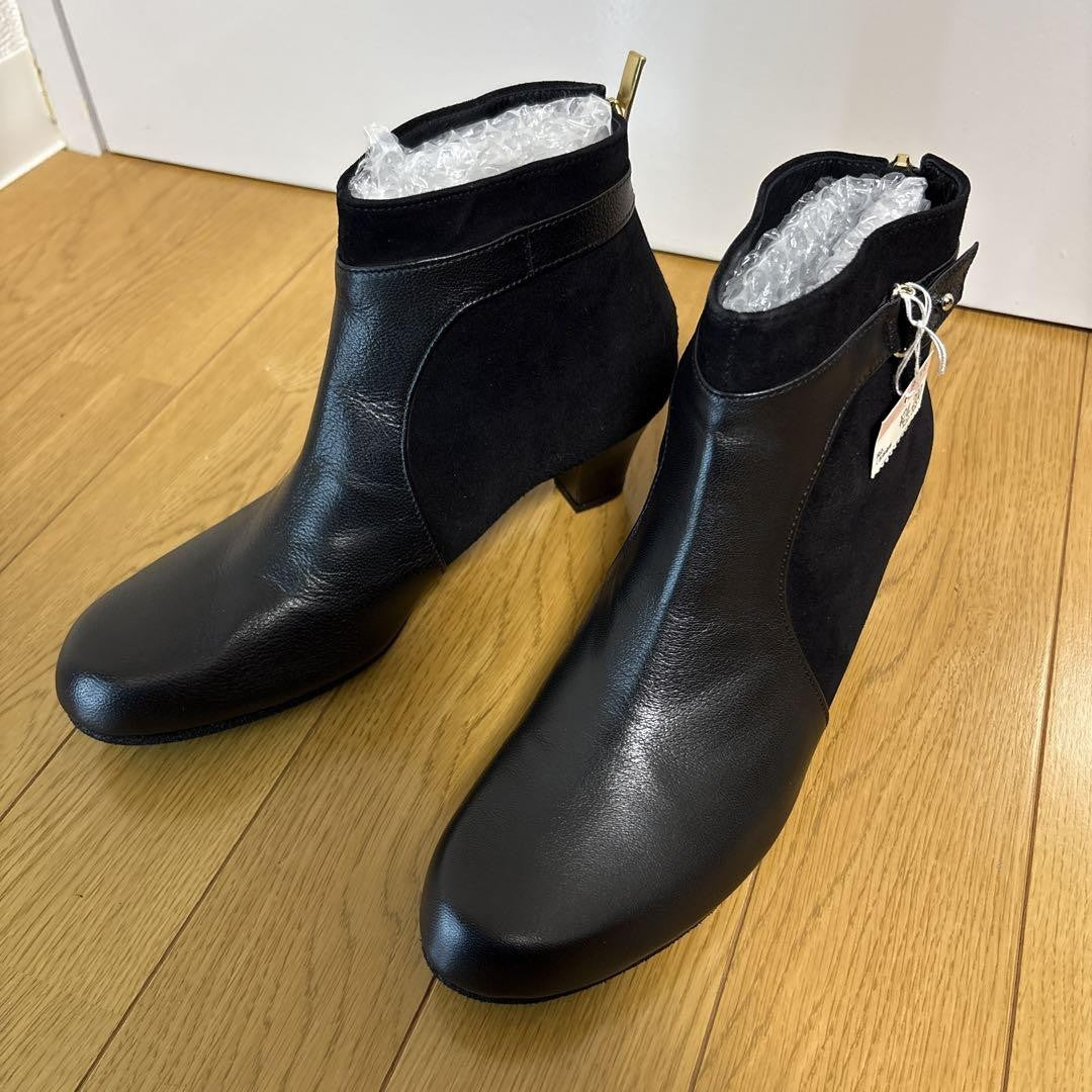 GUCCI Short Boots Shoes EU 36.5 US 6.5 Leather Suede Black Authentic