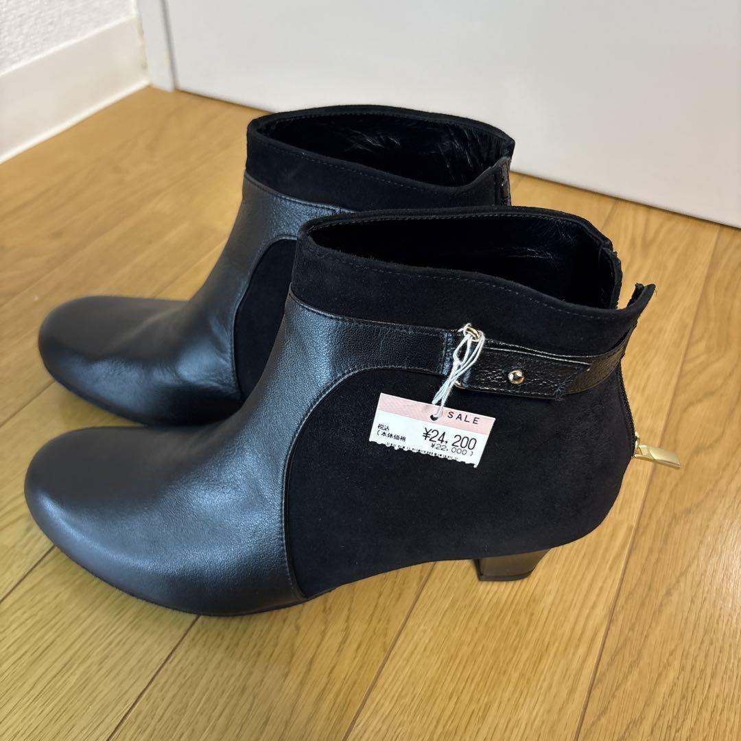GUCCI Short Boots Shoes EU 36.5 US 6.5 Leather Suede Black Authentic