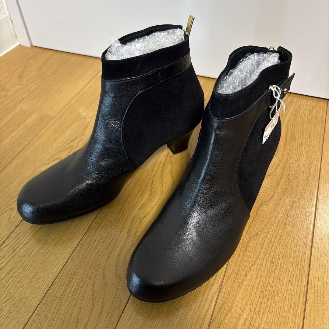 GUCCI Short Boots Shoes EU 36.5 US 6.5 Leather Suede Black Authentic