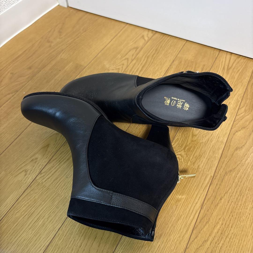 GUCCI Short Boots Shoes EU 36.5 US 6.5 Leather Suede Black Authentic