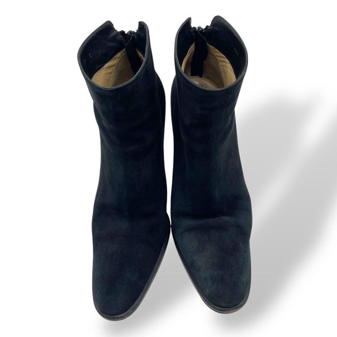 GUCCI Short Boots Bootie Shoes EU 37 US 7 Suede Leather Black Authentic