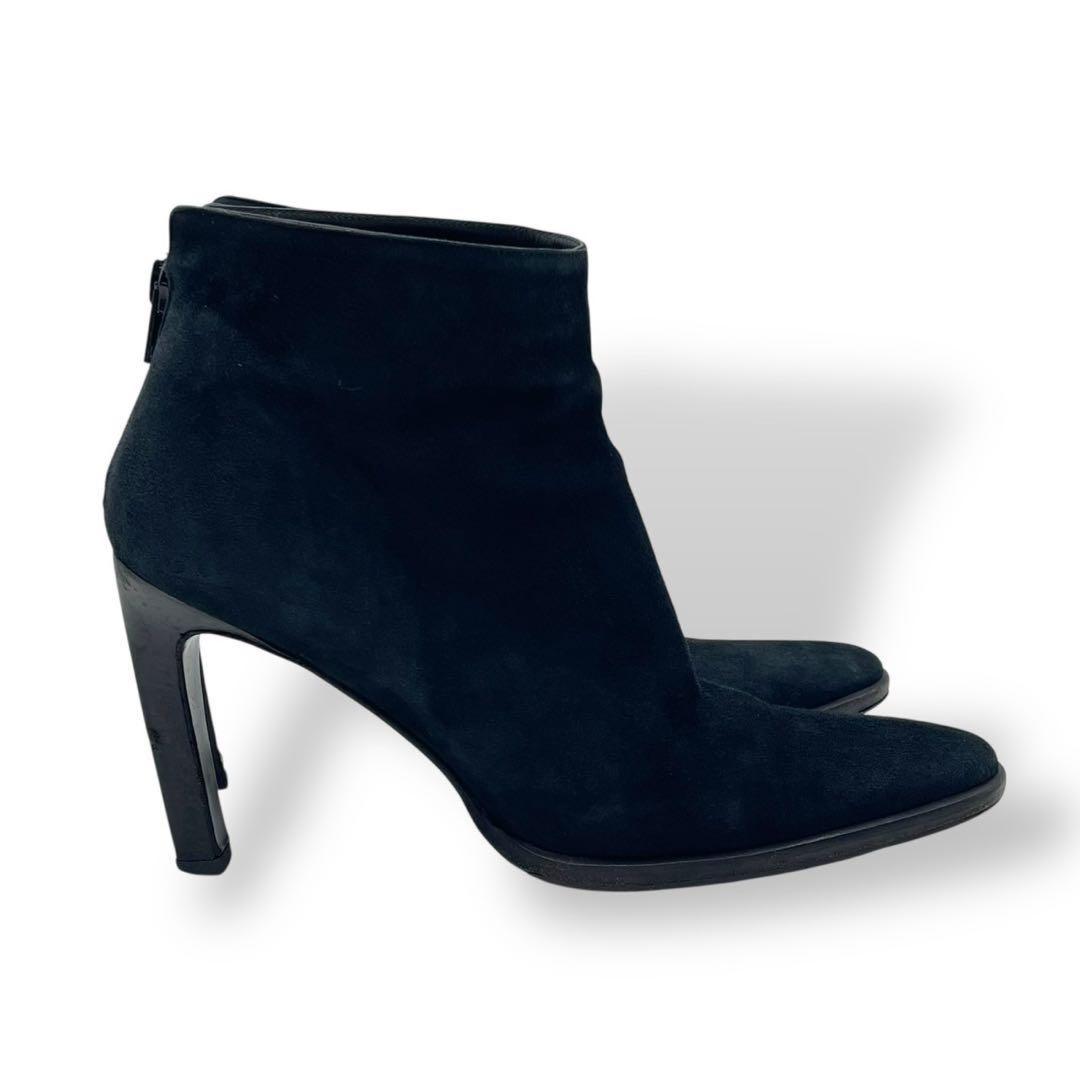GUCCI Short Boots Bootie Shoes EU 37 US 7 Suede Leather Black Authentic