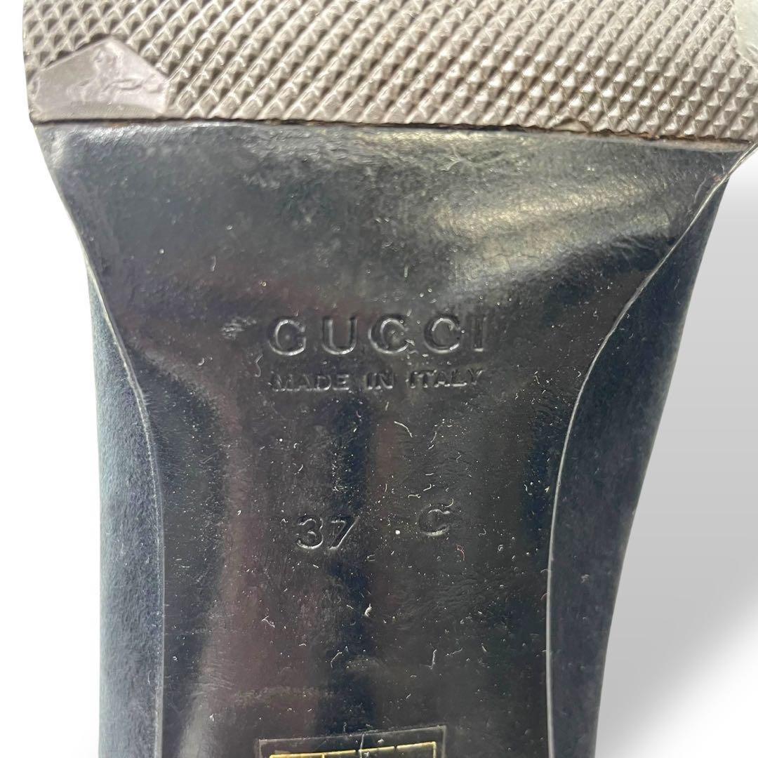 GUCCI Short Boots Bootie Shoes EU 37 US 7 Suede Leather Black Authentic