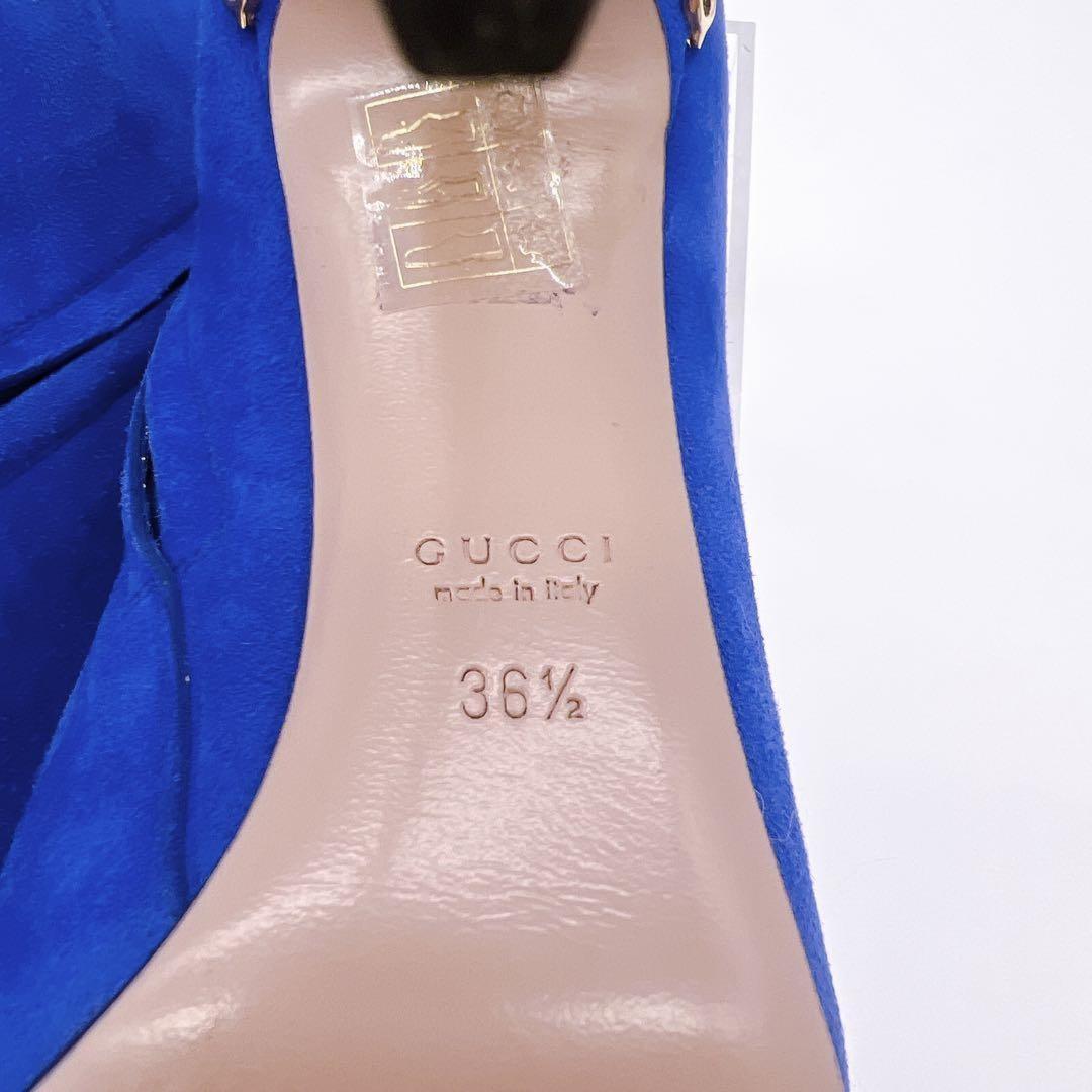 GUCCI Short Boots Shoes EU 38 US 8 Suede Blue Authentic