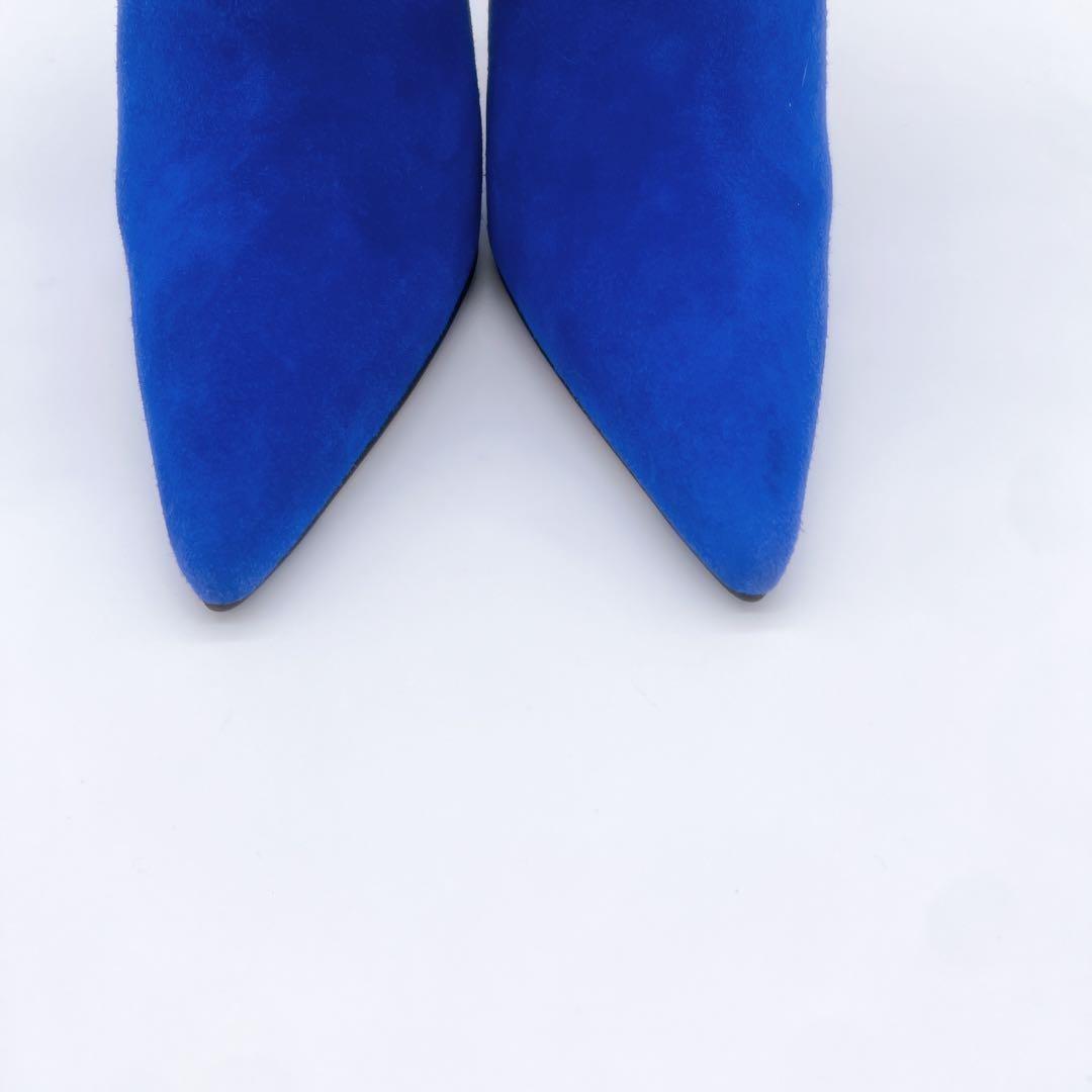 GUCCI Short Boots Shoes EU 38 US 8 Suede Blue Authentic