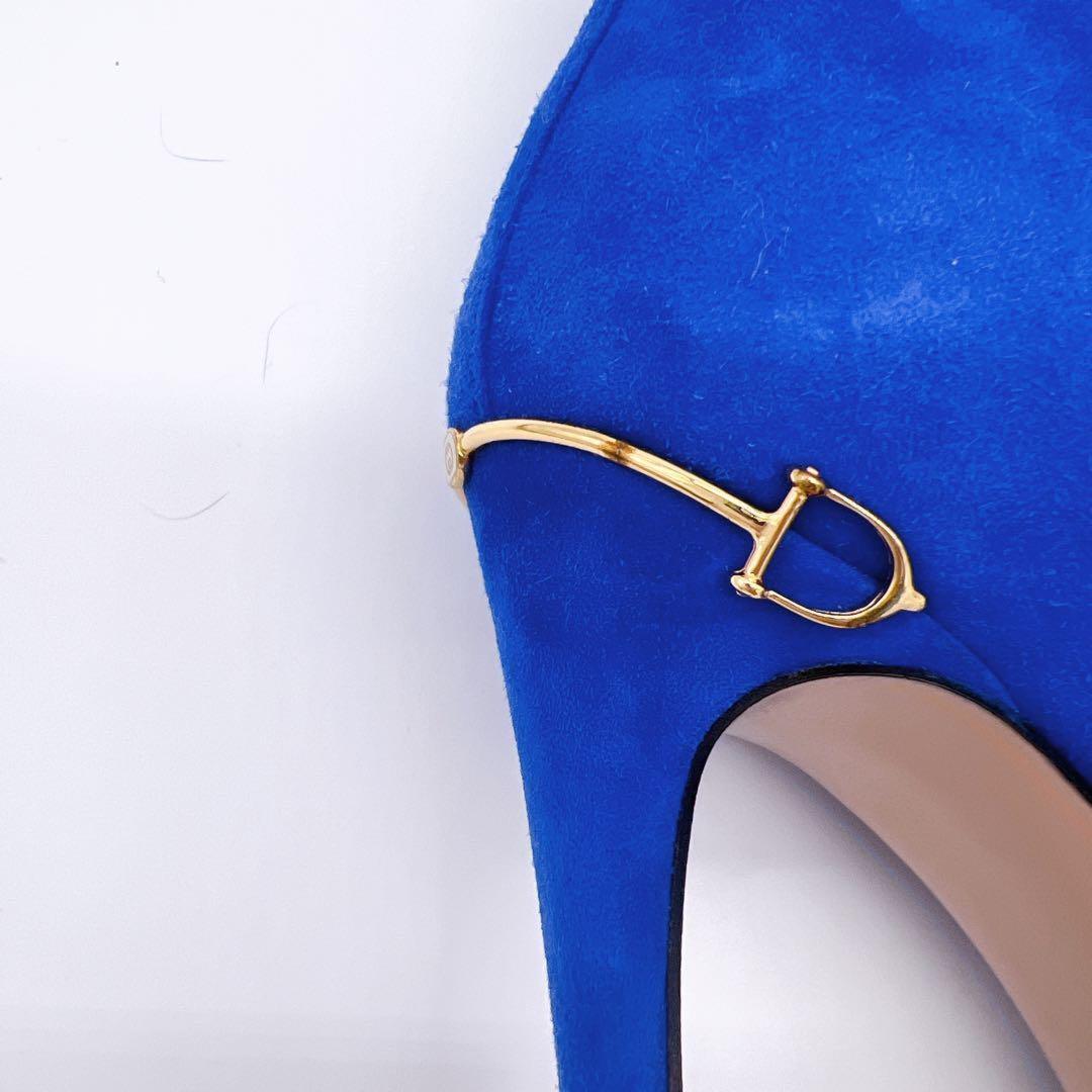 GUCCI Short Boots Shoes EU 38 US 8 Suede Blue Authentic
