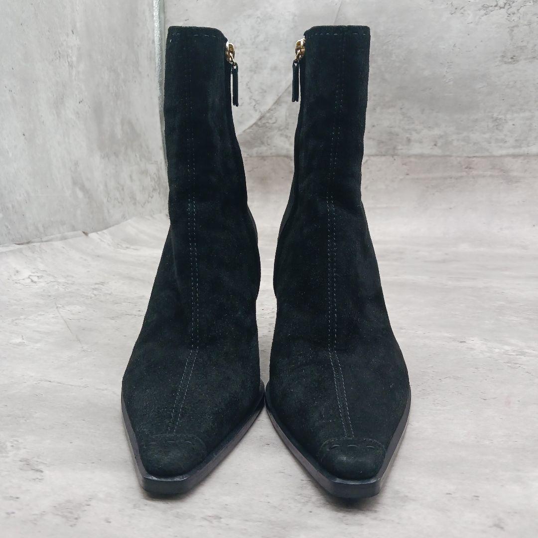 GUCCI Short Boots Shoes EU 36 US 6 Suede Black Authentic