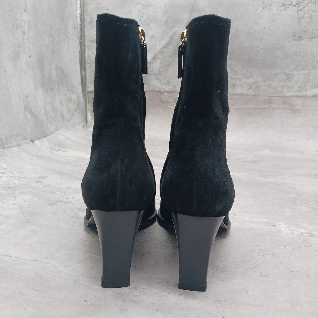 GUCCI Short Boots Shoes EU 36 US 6 Suede Black Authentic