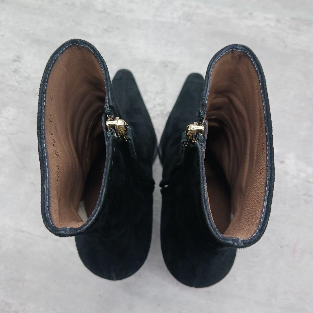 GUCCI Short Boots Shoes EU 36 US 6 Suede Black Authentic