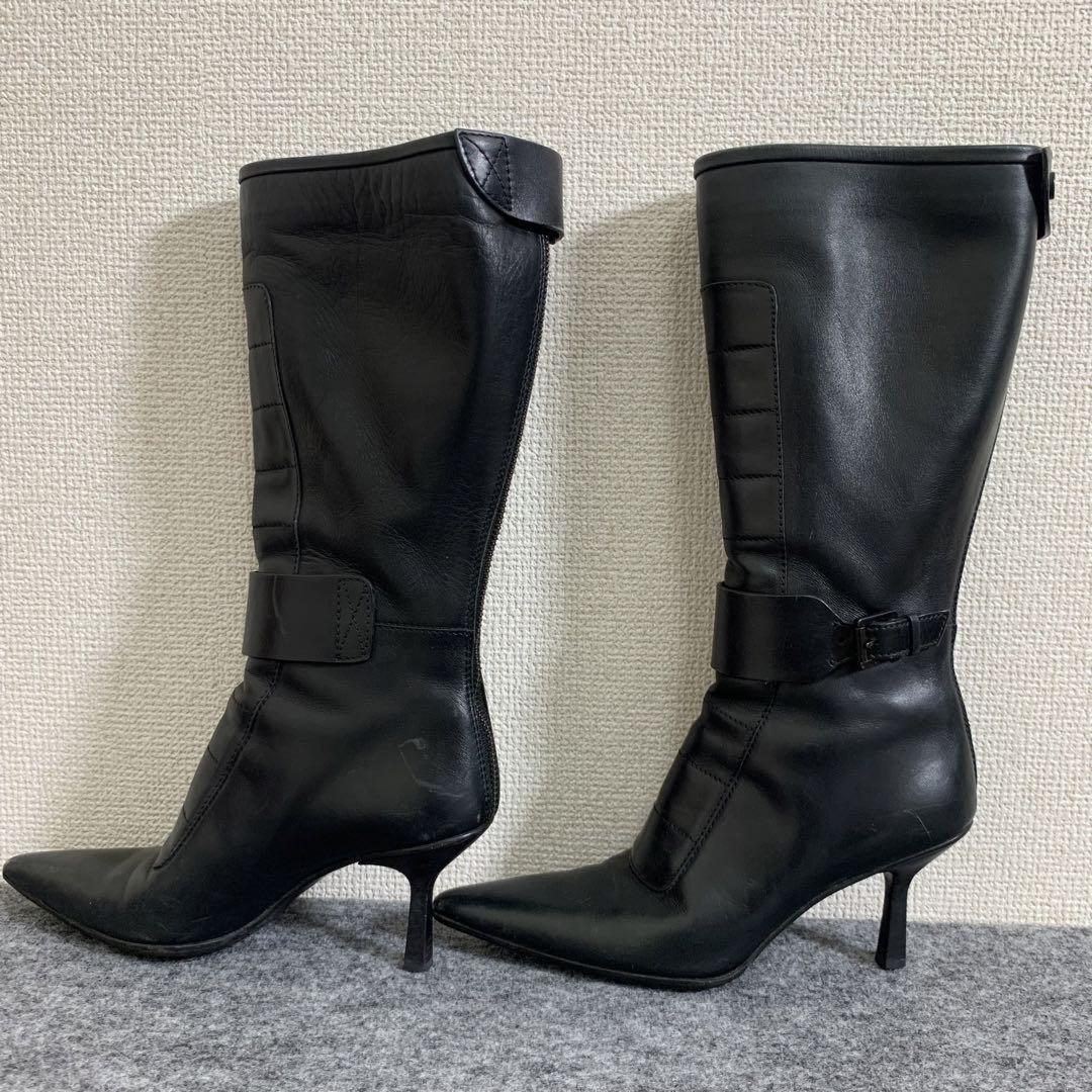 GUCCI Boots Shoes EU 35.5 US 5.5 Leather Black Authentic