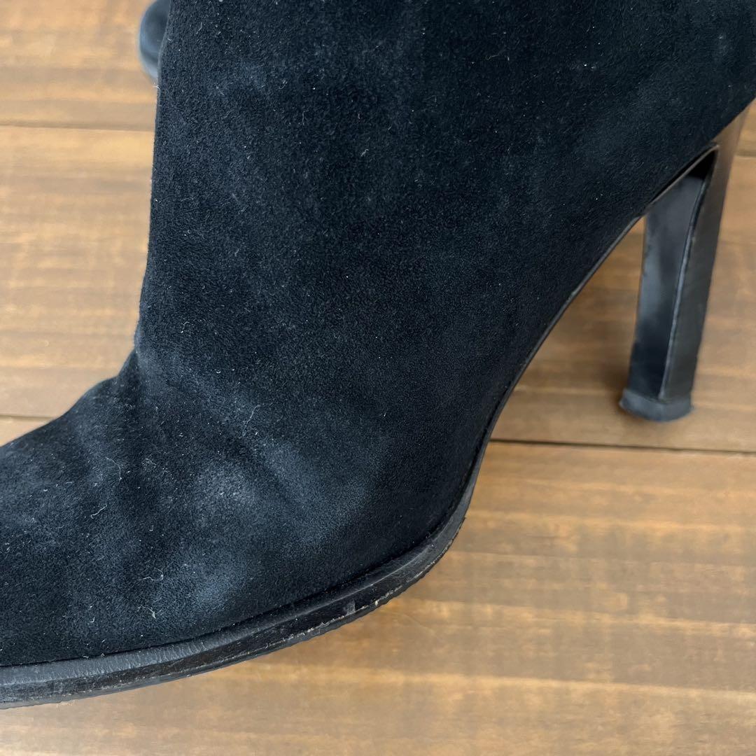 GUCCI Short Boots Bootie Shoes EU 35.5 US 5.5 Suede Black Authentic