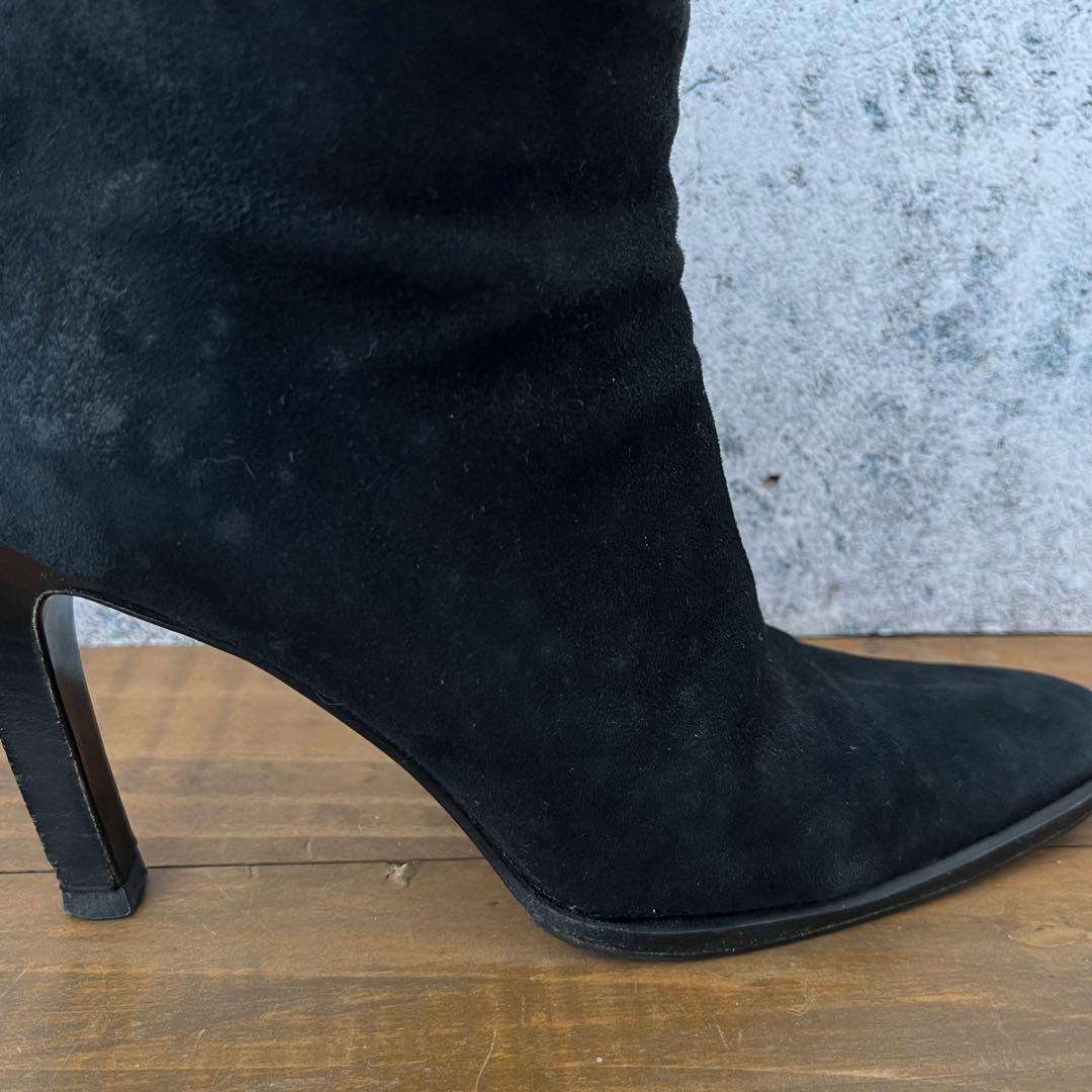 GUCCI Short Boots Bootie Shoes EU 35.5 US 5.5 Suede Black Authentic
