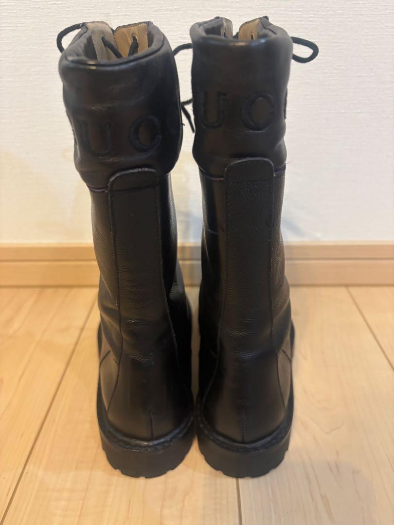 GUCCI Boots Shoes EU 36 US 6 Leather Black Authentic
