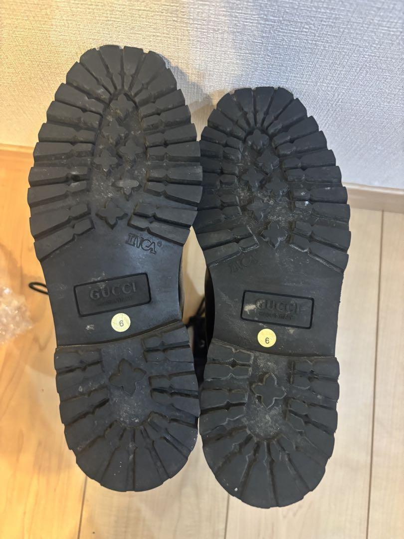 GUCCI Boots Shoes EU 36 US 6 Leather Black Authentic