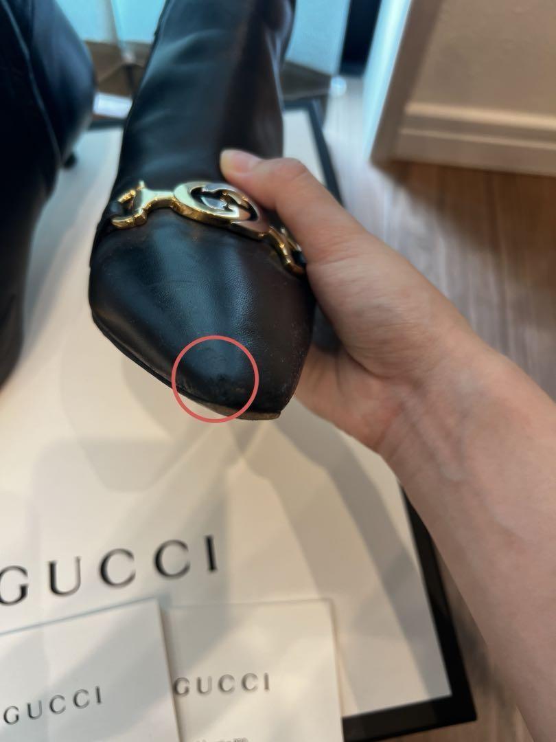 GUCCI Short Boots Shoes EU 35.5 US 5.5 Leather Black Authentic