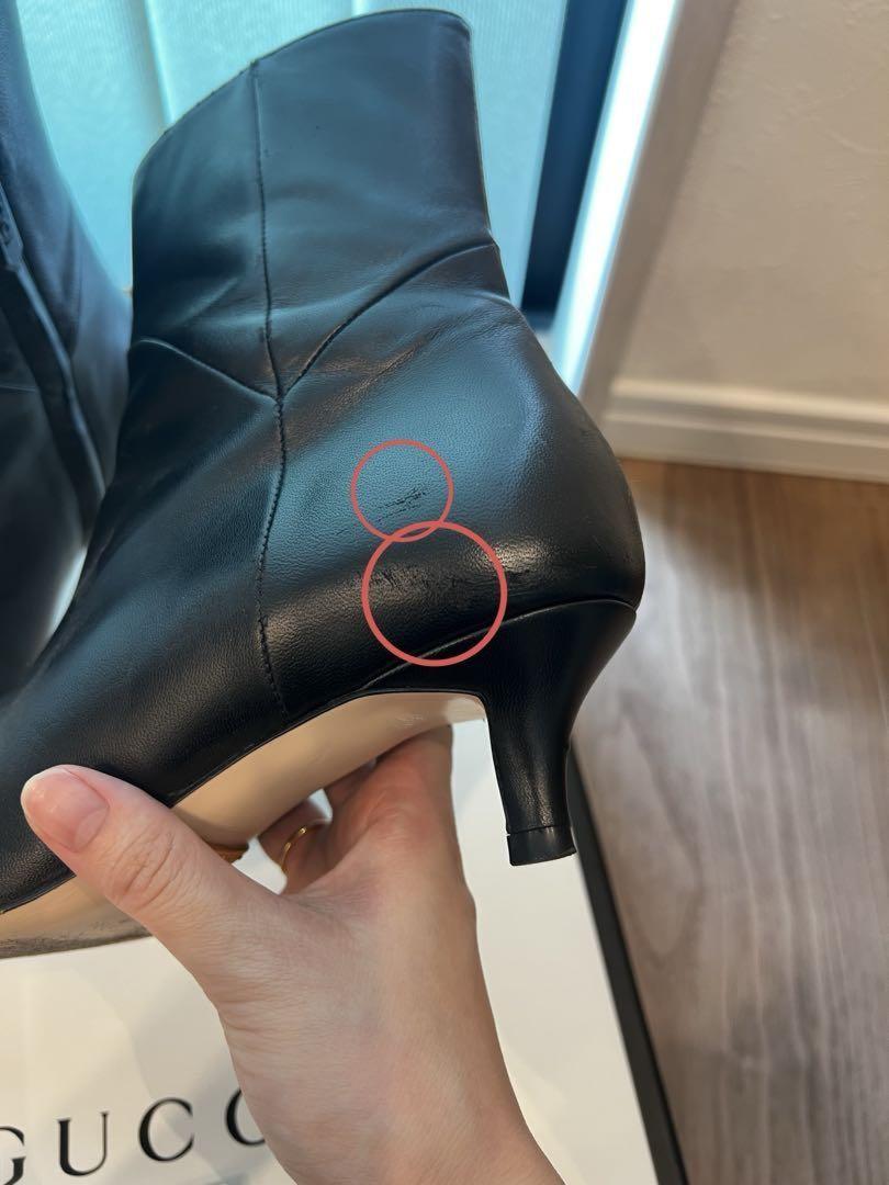 GUCCI Short Boots Shoes EU 35.5 US 5.5 Leather Black Authentic