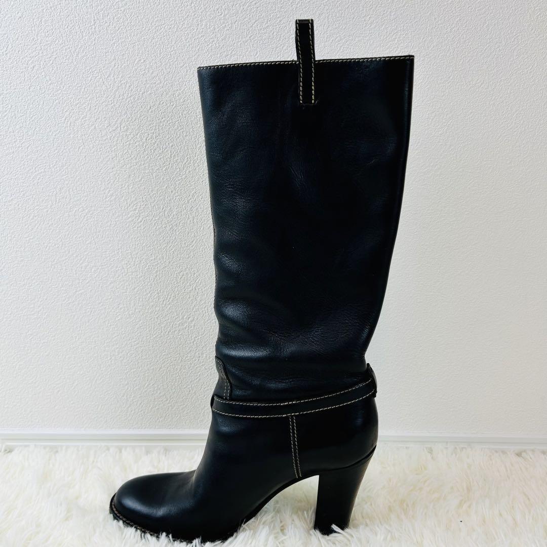 GUCCI Long Boots Shoes Interlocking GG EU 35.5 US 5.5 Black Authentic