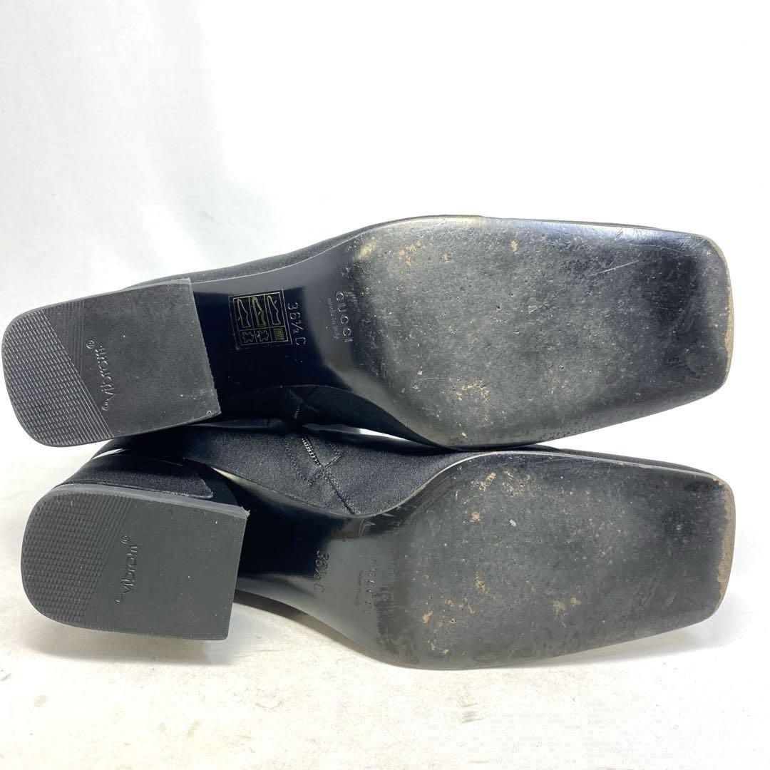 GUCCI Short Boots Shoes EU 36.5 US 6.5 Nylon Black Authentic