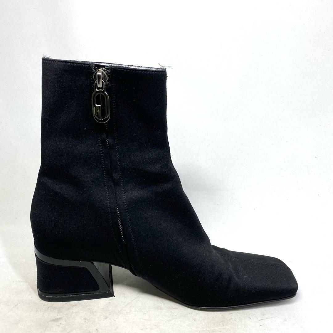 GUCCI Short Boots Shoes EU 36.5 US 6.5 Nylon Black Authentic