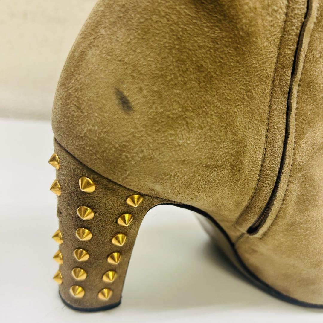 GUCCI Boots Shoes EU 36.5 US 6.5 Suede Beige Authentic