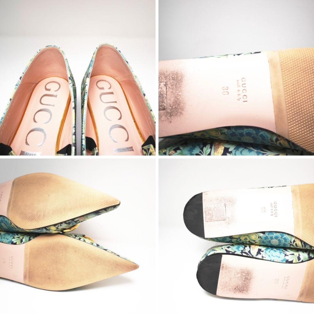 GUCCI Shoes Pumps Heel Flat Chain EU 36 US 6 Green Authentic