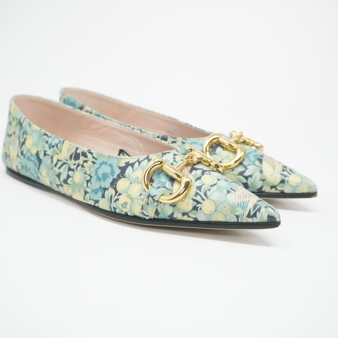 GUCCI Shoes Pumps Heel Flat Chain EU 36 US 6 Green Authentic