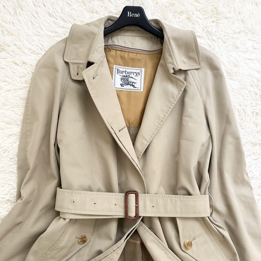 BURBERRYS Coat Nova Check Asian fit L US size M Beige Authentic