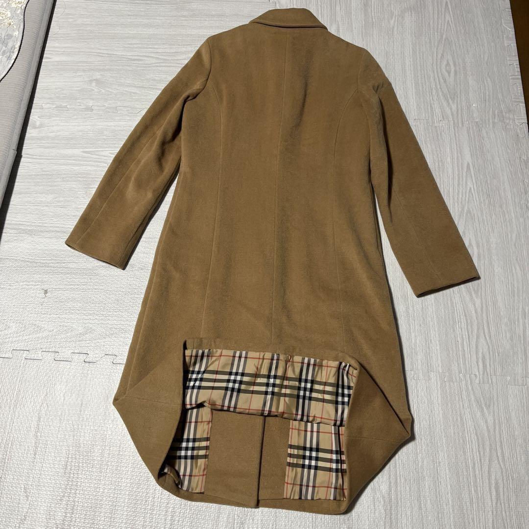 BURBERRY BLUE LABEL Long Coat Nova Check Asian fit M 38 US size S Camel Auth