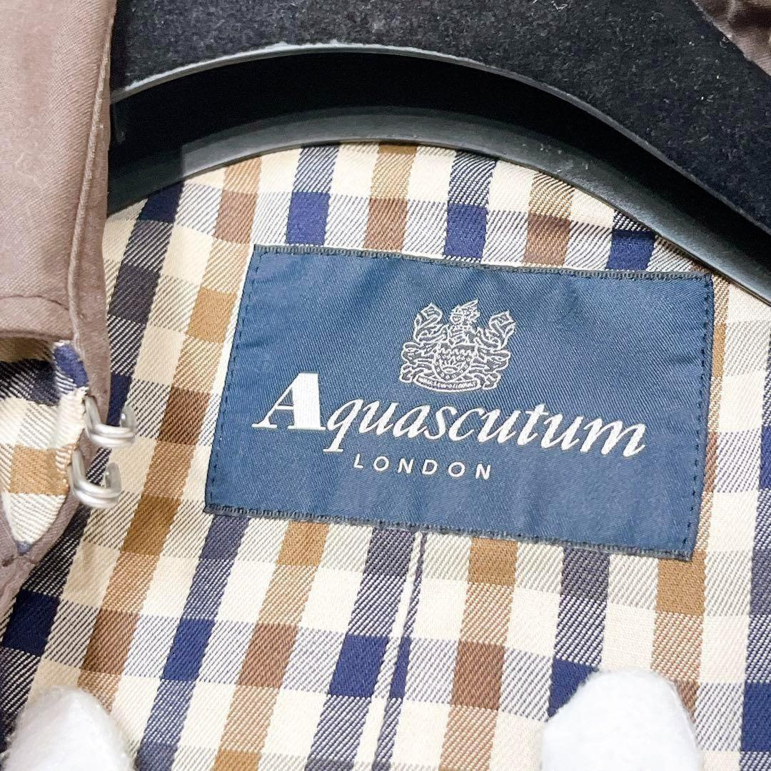 Aquascutum Trench Coat Club Check Asian fit L US size M Brown Authentic
