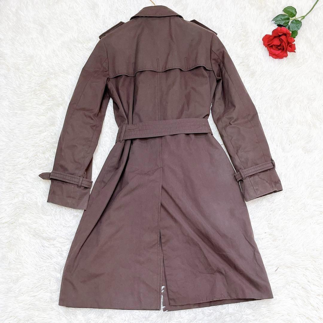 Aquascutum Trench Coat Club Check Asian fit L US size M Brown Authentic