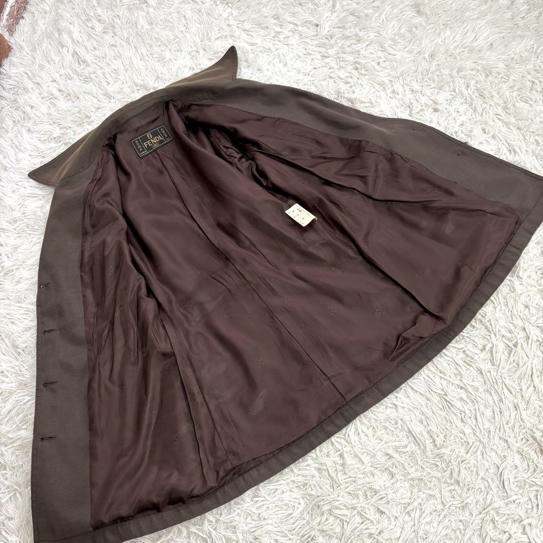 FENDI Coat FF Asian fit M US size S Brown Authentic