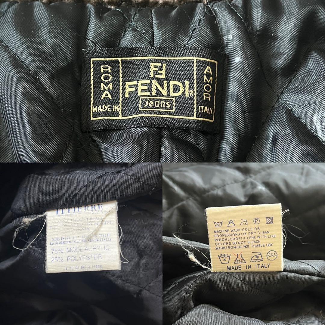 FENDI sheepskin Coat FF FREE SIZE Brown Authentic