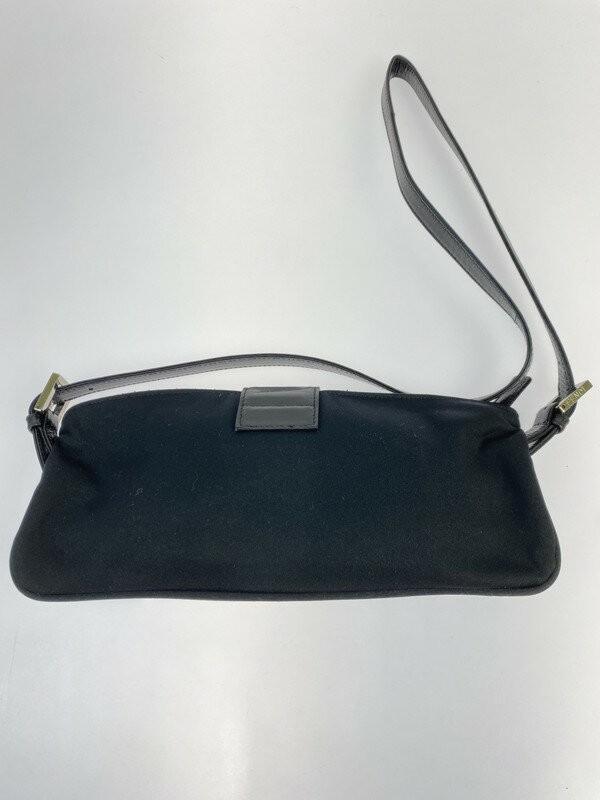 FENDI Shoulder Bag Purse Body Bag Waist Pouch FF Nylon Leather Black Authentic