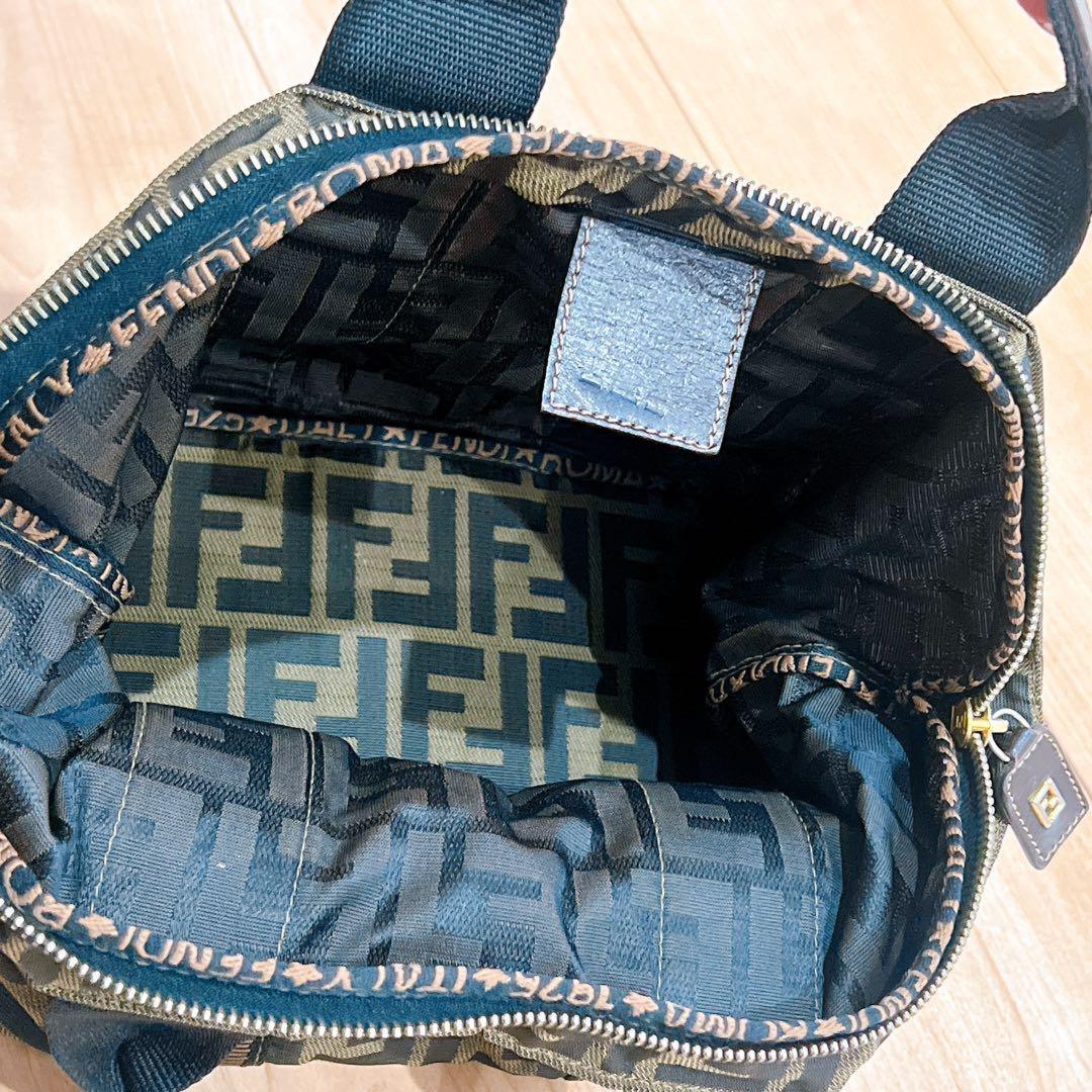 FENDI Mini Hand Bag Tote Purse Lunch bag FF Zucca Authentic