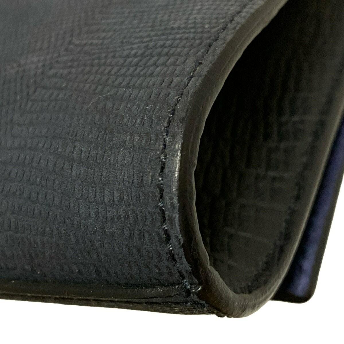 Saint Laurent rivegauche Clutch Bag Second Bag Leather Navy Authentic