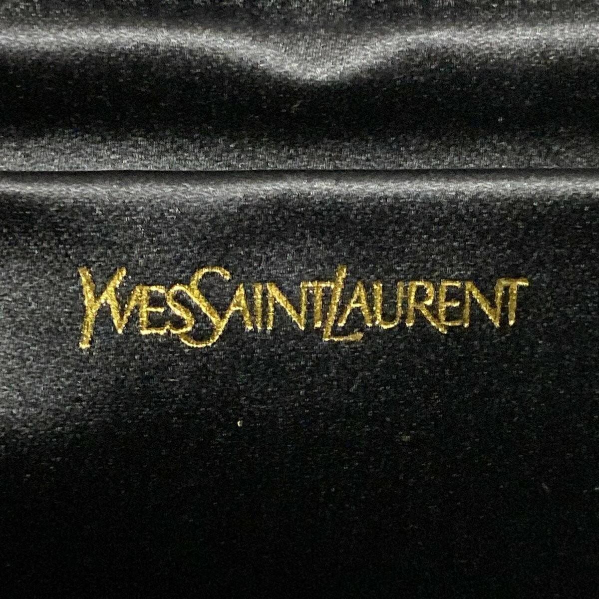 Saint Laurent rivegauche Clutch Bag Second Bag Leather Navy Authentic