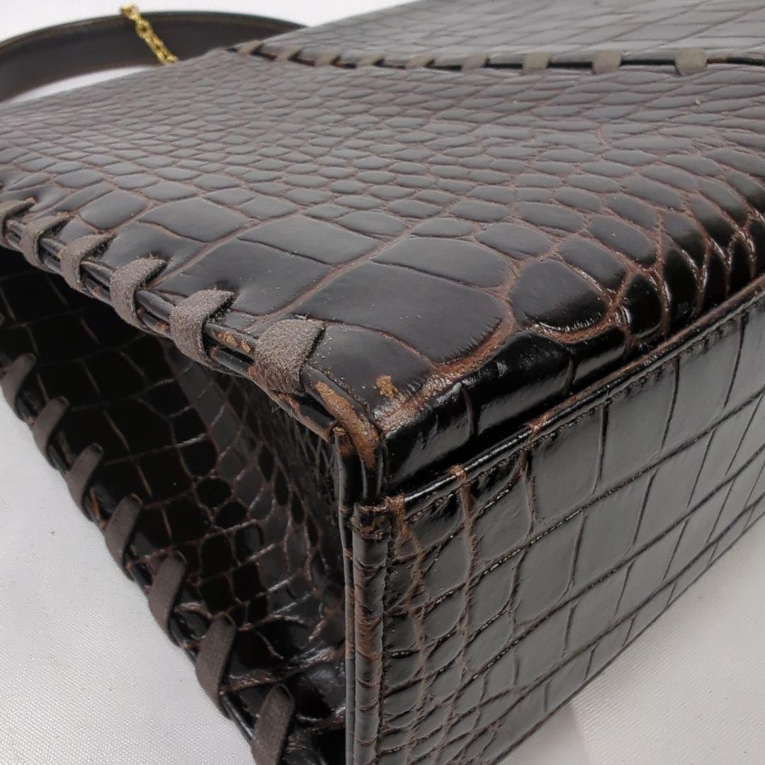 Saint Laurent Hand Bag Tote Purse Brown Authentic