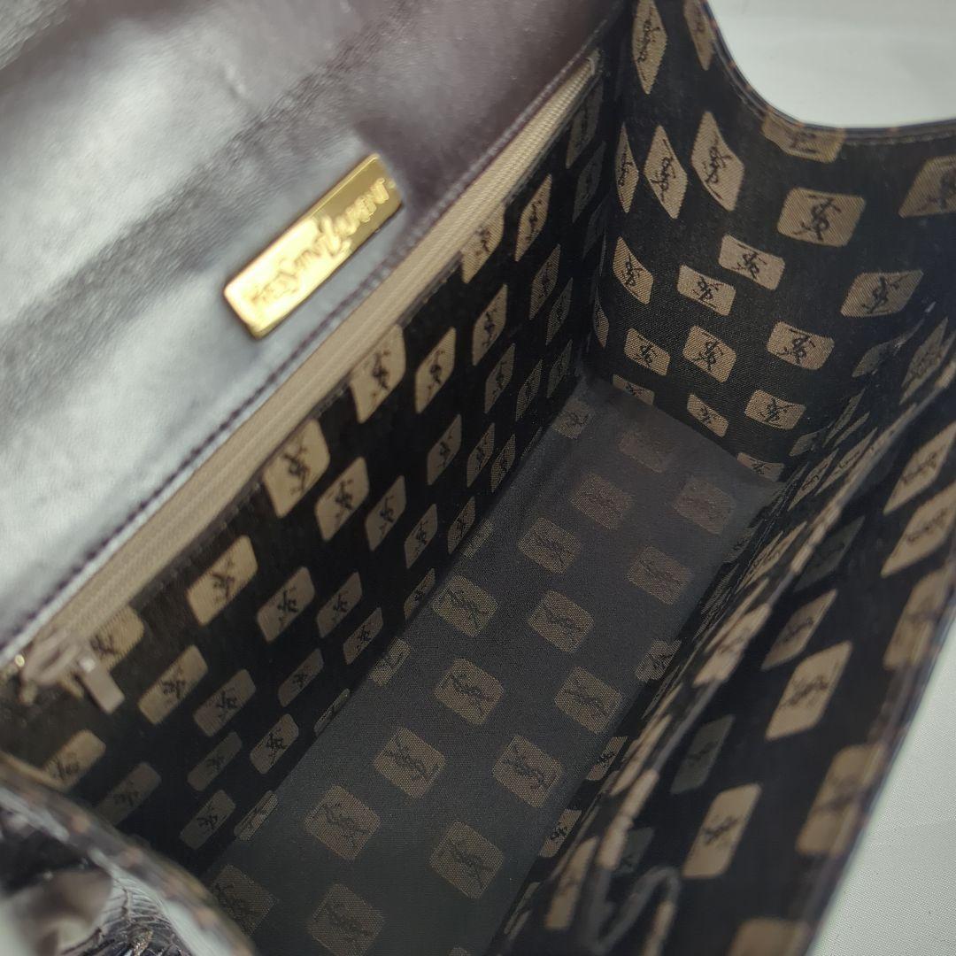 Saint Laurent Hand Bag Tote Purse Brown Authentic