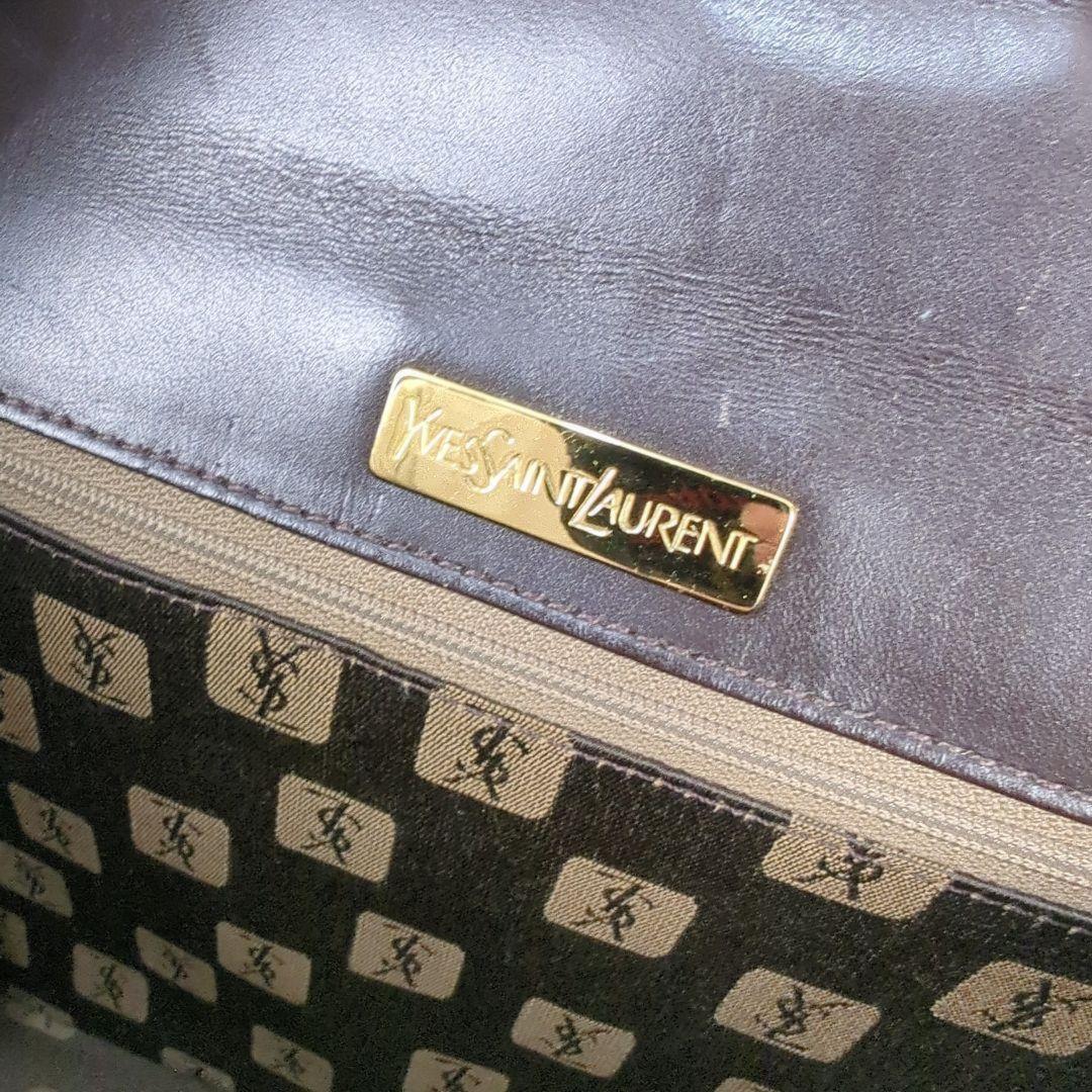 Saint Laurent Hand Bag Tote Purse Brown Authentic