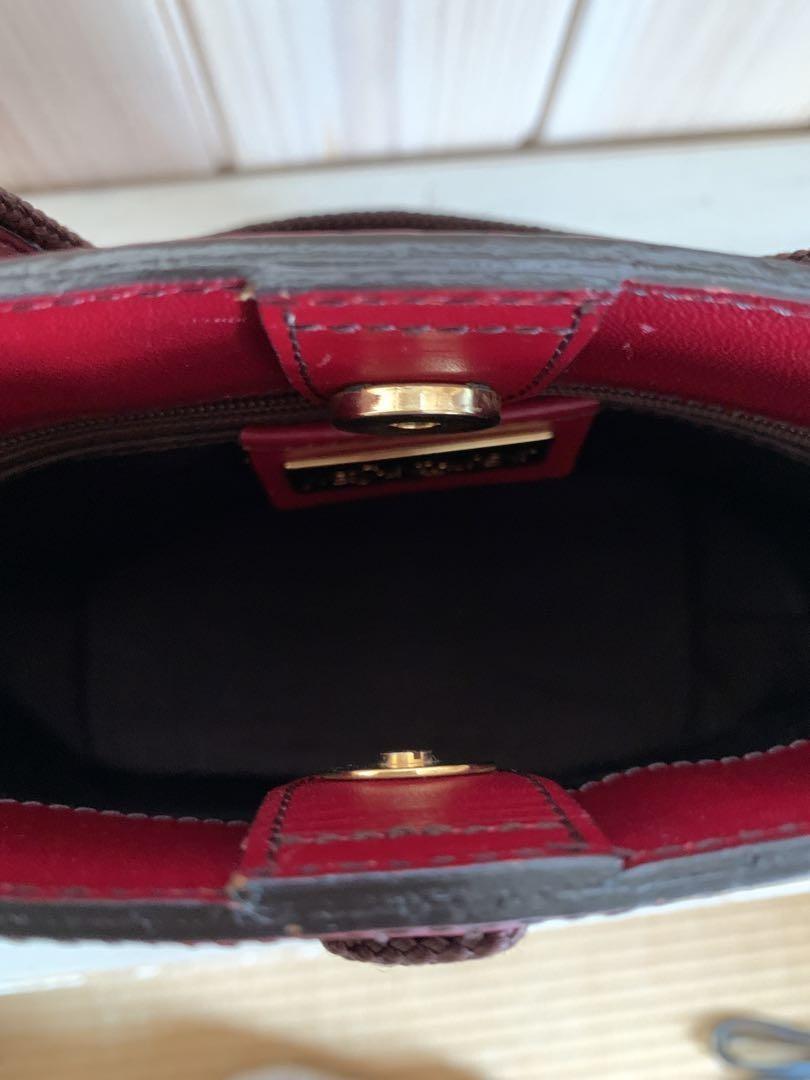 Saint Laurent Hand Bag Tote Purse Logo Red Authentic