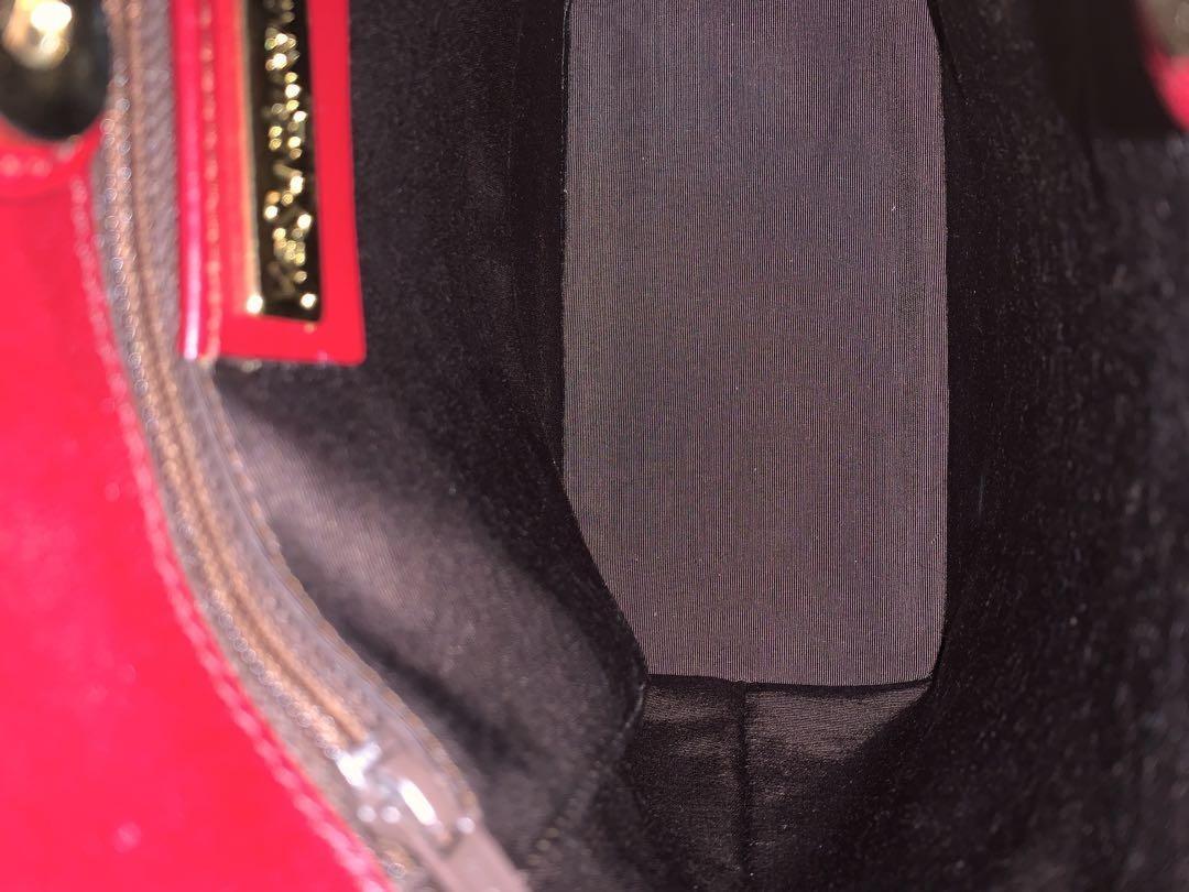 Saint Laurent Hand Bag Tote Purse Logo Red Authentic