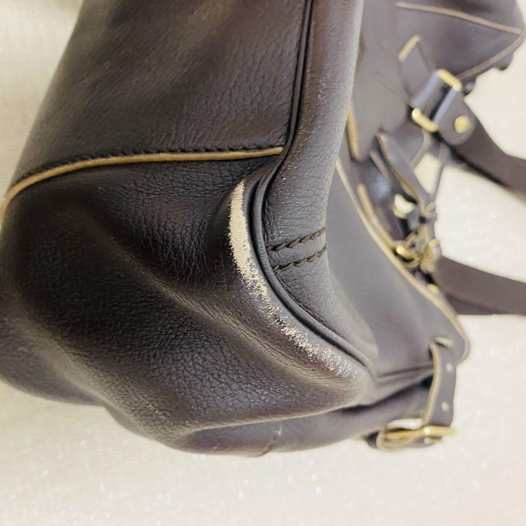 Saint Laurent Hand Bag Tote Purse Y Line Leather Brown Authentic
