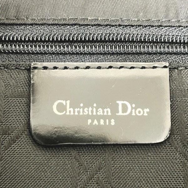 Christian Dior Hand Shoulder Bag Tote Purse Nylon Leather Black Authentic