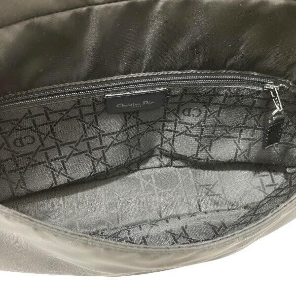 Christian Dior Hand Shoulder Bag Tote Purse Nylon Leather Black Authentic