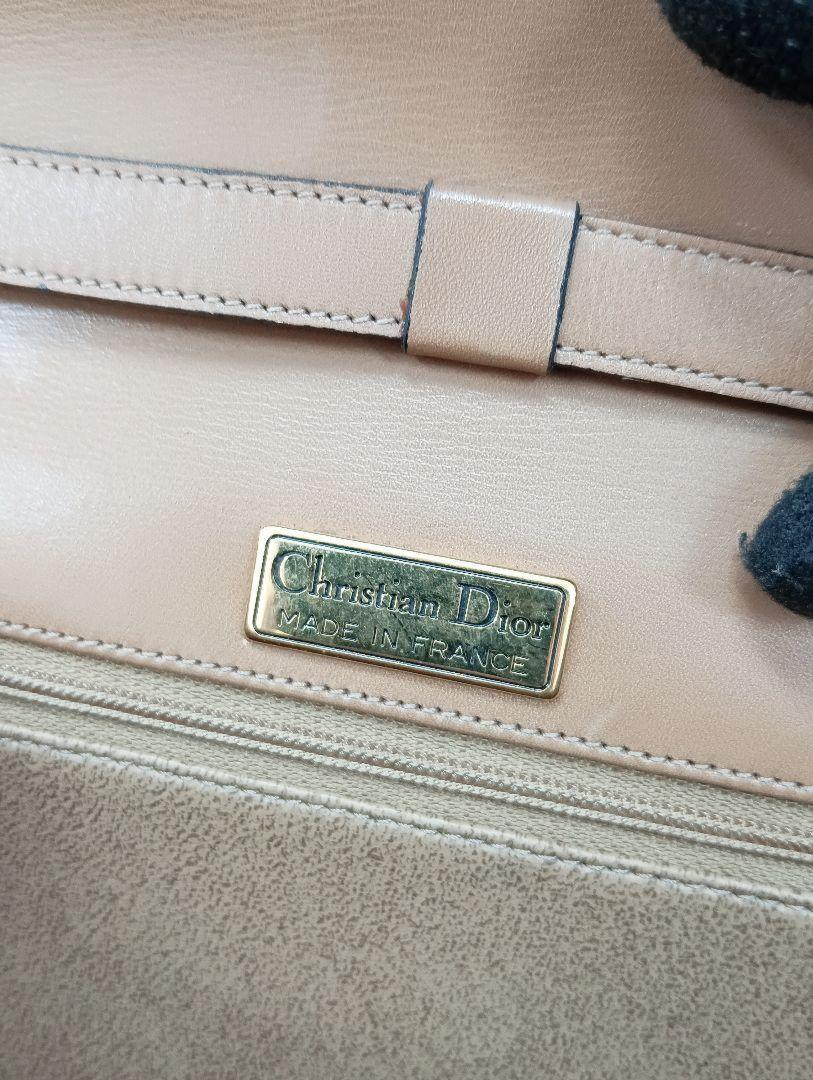 Christian Dior Shoulder Bag Purse 2way Leather Beige Authentic