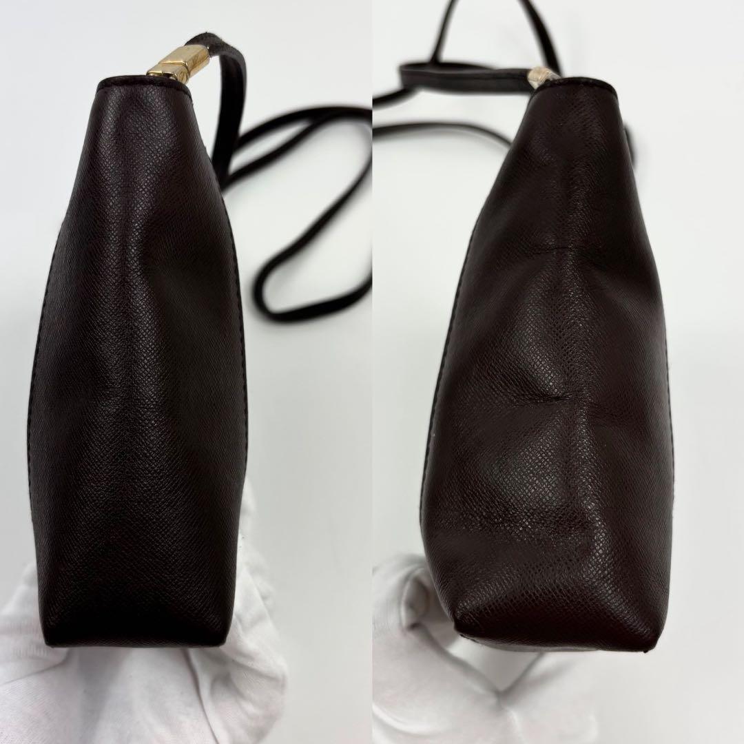 Christian Dior Shoulder Bag Purse CD PVC Leather Brown Authentic