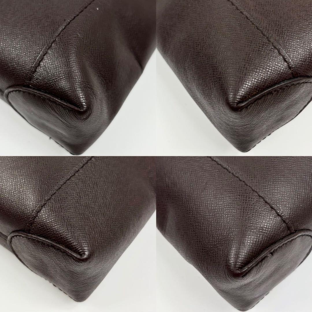 Christian Dior Shoulder Bag Purse CD PVC Leather Brown Authentic