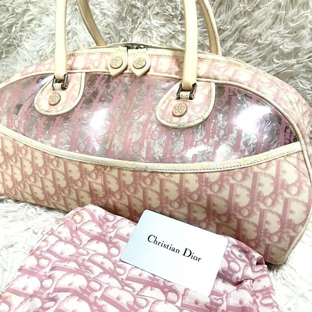 Christian Dior Hand Bag Tote Purse Trotter Pink Authentic