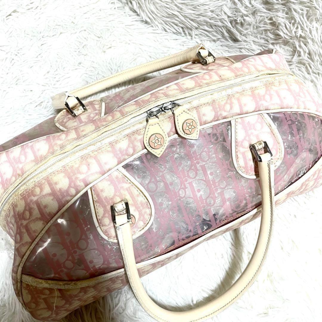 Christian Dior Hand Bag Tote Purse Trotter Pink Authentic