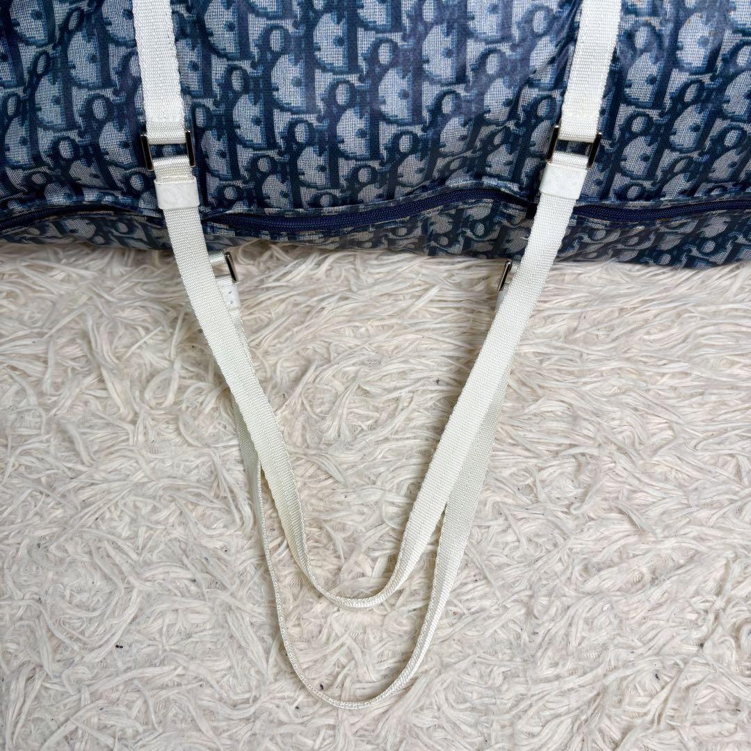 Christian Dior Hand Bag Tote Purse Trotter Nylon Navy Authentic
